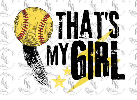 That's My Girl Softball PNG - Digital Download