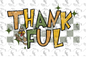 Checkered Thankful PNG - Digital Download