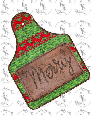 Merry Ear Tag PNG - bright