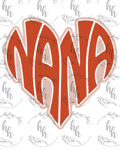 Nana Heart PNG - Digital Download