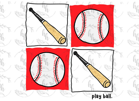 Baseball Squares PNG - Digital Download