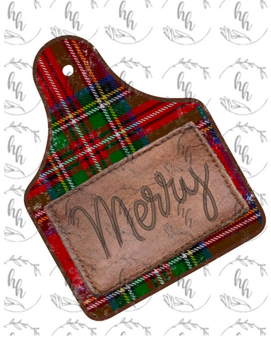 Merry Ear Tag PNG - rustic