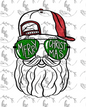 Merry Christmas Santa PNG - GREEN glasses