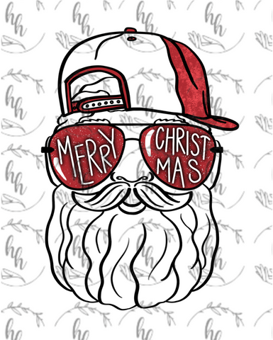 Merry Christmas Santa PNG - RED glasses