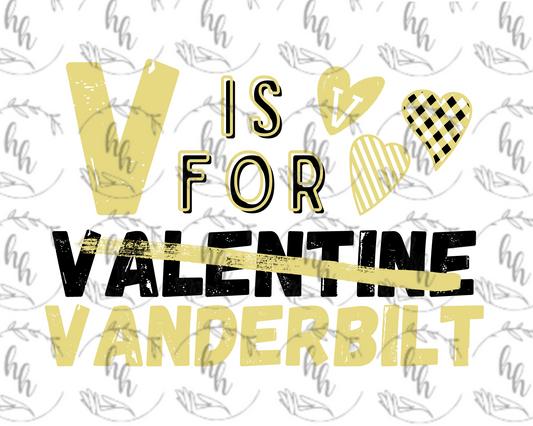 v for gold PNG - Digital Download