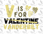 v for gold PNG - Digital Download