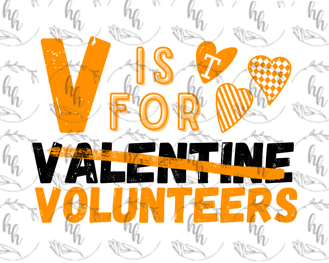 v for orange PNG - Digital Download